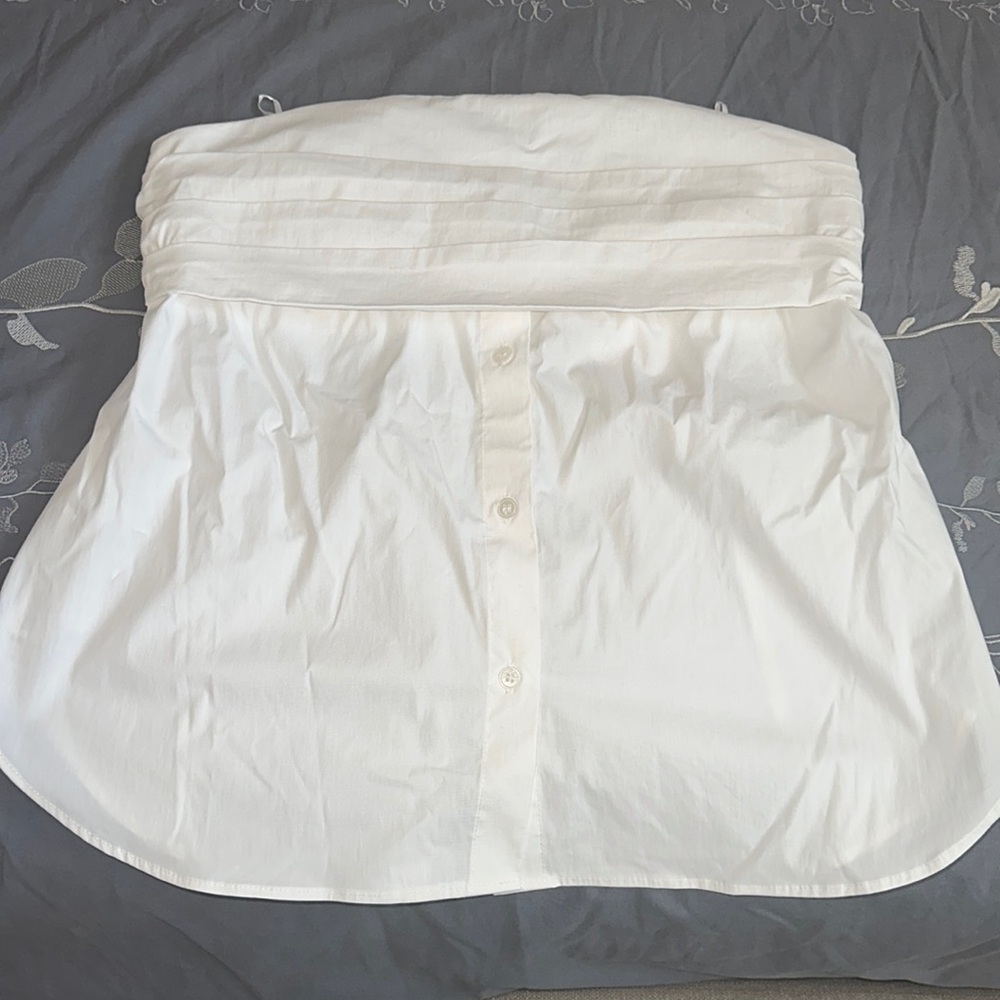 ZARA strapless button up top.